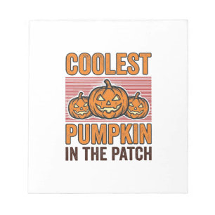 Coolest Pumpkin in the Patch Halloween Vintage Des Notepad