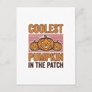 Coolest Pumpkin in the Patch Halloween Vintage Des Postcard