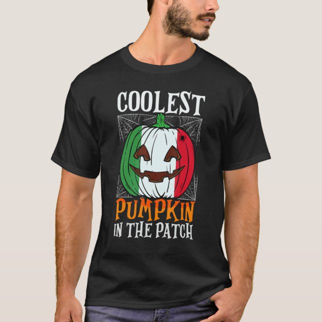 Coolest Pumpkin In The Patch Italian Flag Jack Ou2 T-Shirt (Front)