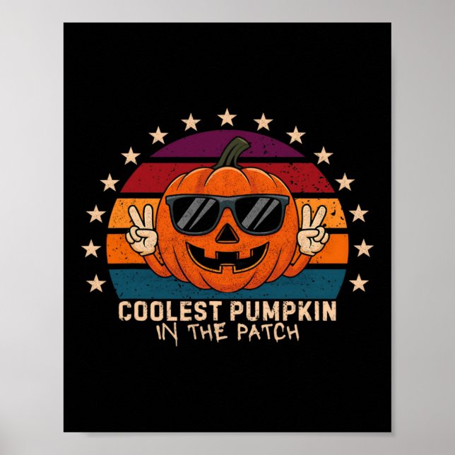 Coolest Pumpkin In The Patch Kids Boys Toddler Hal Poster (Front)