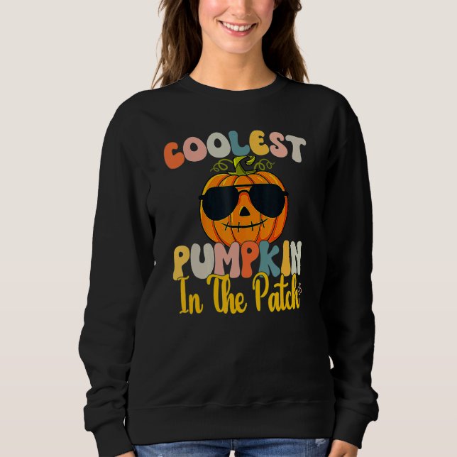 Coolest Pumpkin In The Patch Toddler Boys Hallowee Sweatshirt (Front)