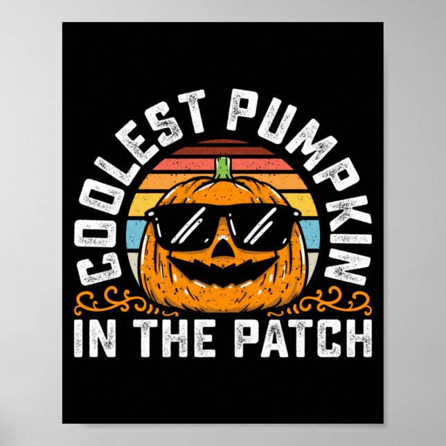 Coolest Pumpkin In The Patch Toddler Boys Poster (Front)