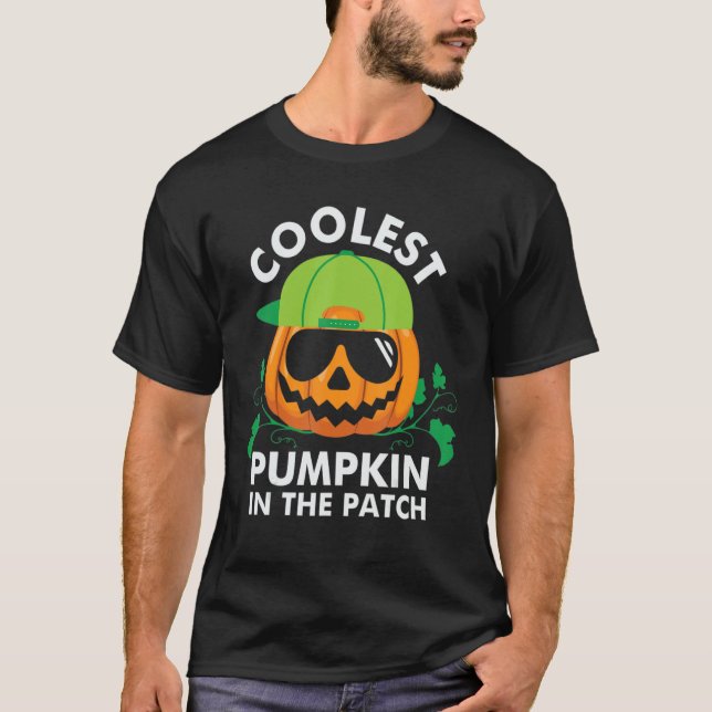 Coolest Pumpkin In The Patch Toddler Halloween Boy T-Shirt (Front)