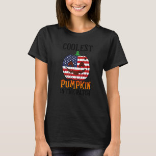 Coolest Pumpkin In The Patch US Flag Jack Ou2019 L T-Shirt