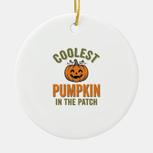 Coolest Pumpkin in the Patch Vintage Halloween Des Ceramic Tree Decoration