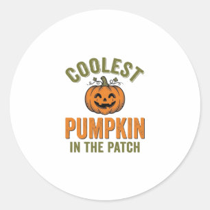 Coolest Pumpkin in the Patch Vintage Halloween Des Classic Round Sticker