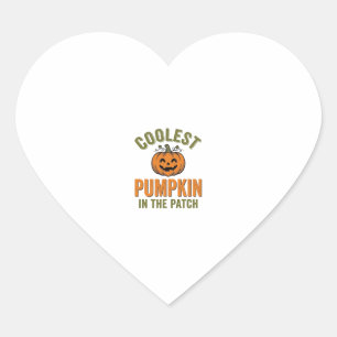Coolest Pumpkin in the Patch Vintage Halloween Des Heart Sticker