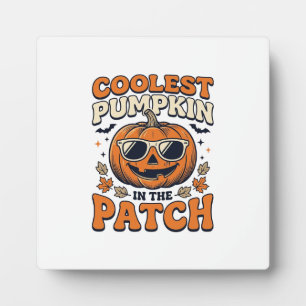 Coolest Pumpkin In The Patch Vintage Halloween Shi Plaque