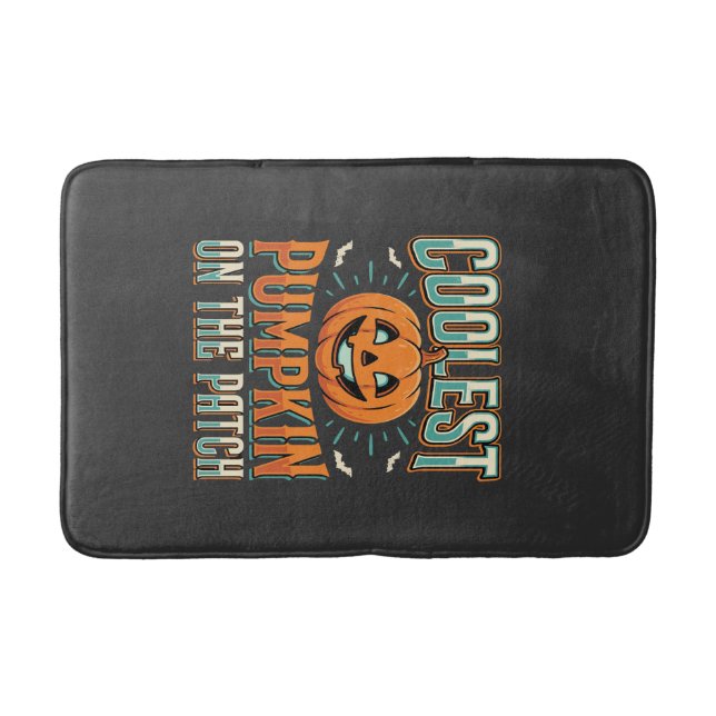 Coolest Pumpkin On The Patch Halloween Design_1 Bath Mat (Front)