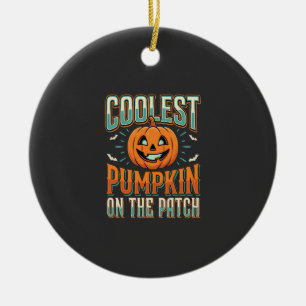 Coolest Pumpkin On The Patch Halloween Design_1 Ceramic Tree Decoration