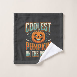 Coolest Pumpkin On The Patch Halloween Design_1 Wash Cloth