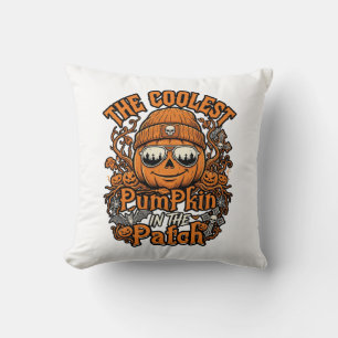 Coolest Pumpkin Patch Halloween Beanie Sunglasses Cushion