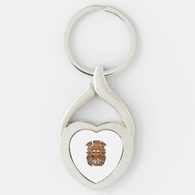 Coolest Pumpkin Patch Halloween Beanie Sunglasses Key Ring (Front)