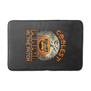 Coolest Pumpkin Patch Halloween Spooky Sunglasses_ Bath Mat