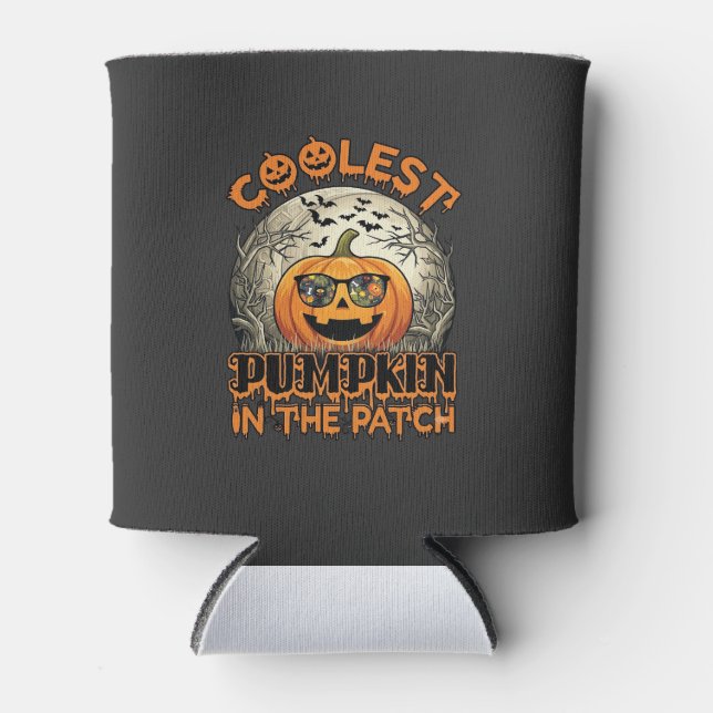 Coolest Pumpkin Patch Halloween Spooky Sunglasses_ Can Cooler (Front)