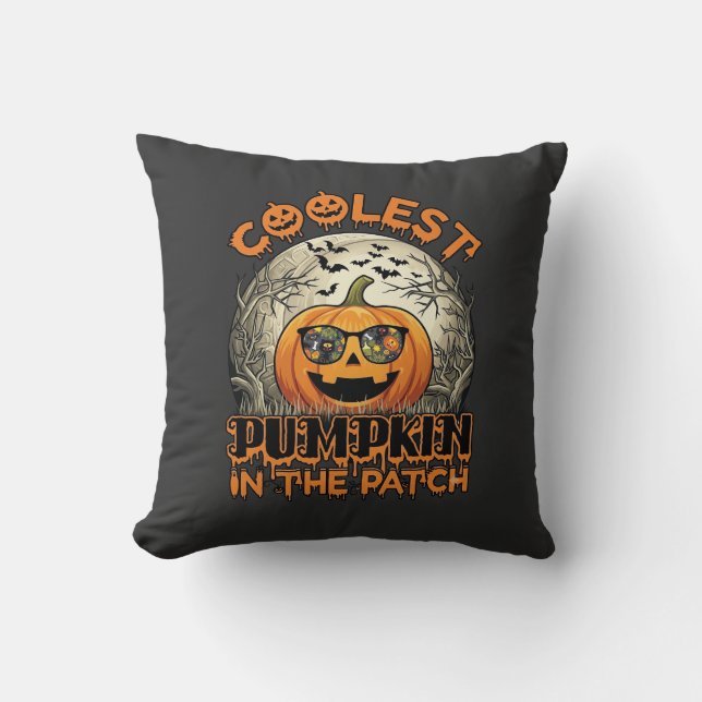 Coolest Pumpkin Patch Halloween Spooky Sunglasses_ Cushion (Front)