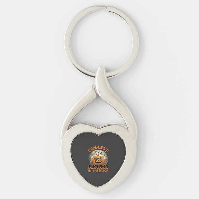 Coolest Pumpkin Patch Halloween Spooky Sunglasses_ Key Ring (Front)