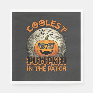 Coolest Pumpkin Patch Halloween Spooky Sunglasses_ Napkin
