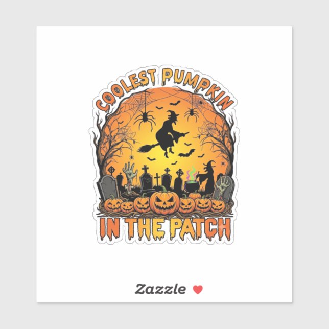 Coolest Pumpkin Patch Halloween Witch Spiders Grav (Sheet)