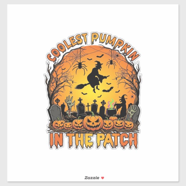 Coolest Pumpkin Patch Halloween Witch Spiders Grav (Sheet)