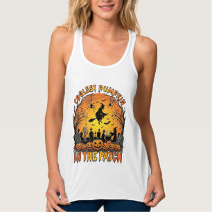 Coolest Pumpkin Patch Halloween Witch Spiders Grav Singlet