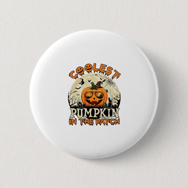 Coolest Pumpkin Patch Sunglasses Witch Hat Hallowe 6 Cm Round Badge (Front)