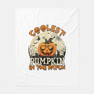 Coolest Pumpkin Patch Sunglasses Witch Hat Hallowe Fleece Blanket