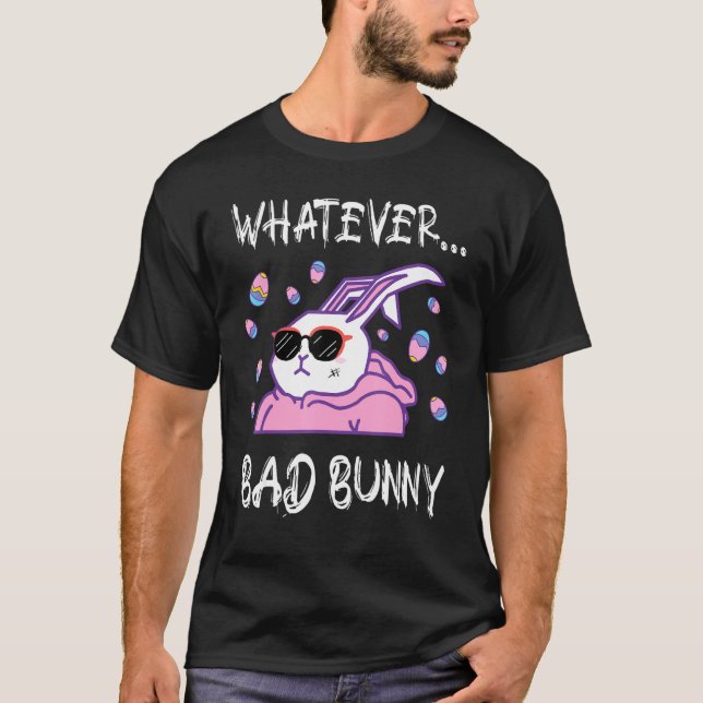 Coolest Rabbit Animal Easter Egg Hunting Basic Sty T-Shirt (Front)