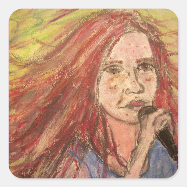 Coolest Rocker Girl Square Sticker (Front)