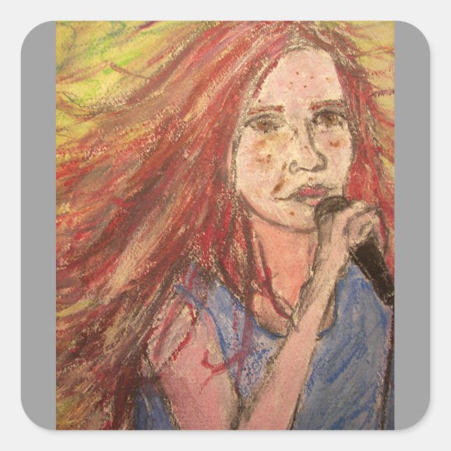 Coolest Rocker Girl Square Sticker (Front)