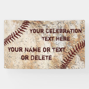 Coolest Rustic Personalised Baseball Banner