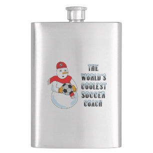 Coolest Soccer Coach T-Shirt Hip Flask