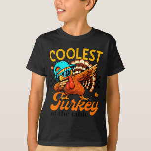 Coolest Turkey At Table Funny Bird Toddler Boys Th T-Shirt
