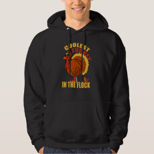 Coolest Turkey In The Flock Boys Girls Thanksgivin Hoodie