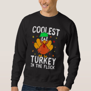 Coolest Turkey In The Flock Boys Kids Thanksgiving Sweatshirt
