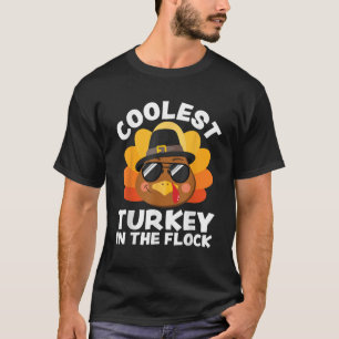 Coolest Turkey In The Flock Funny Thanksgiving Kid T-Shirt