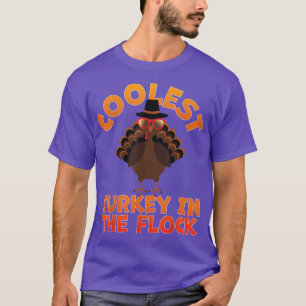Coolest Turkey In The Flock Thanksgiving Boys Men T-Shirt