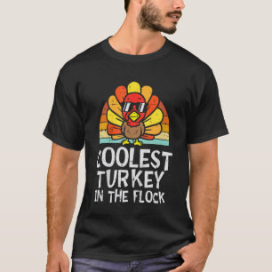 Coolest Turkey In The Flock Toddler Boys Thanksgiv T-Shirt