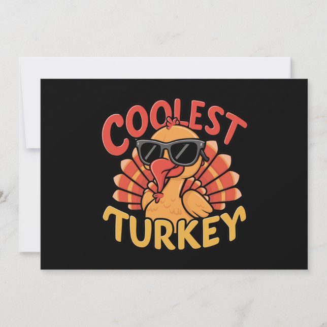 Coolest Turkey Kids Thanksgiving Invitation (Front)