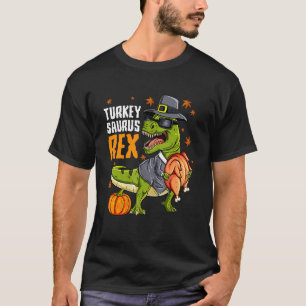 Coolest Turkey Trex Dinosaur Happy Thanksgiving Bo T-Shirt