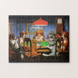 Coolidge Classic Vintage Dog Poker Game Art Jigsaw Puzzle