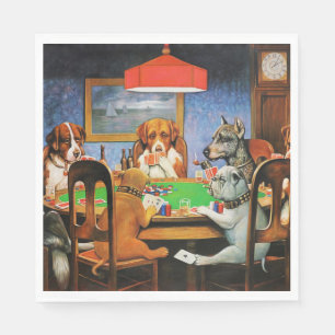 Coolidge Classic Vintage Dog Poker Game Art Napkin