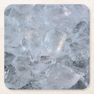 Cooling Ice Cube Texture Image Square Paper Coaster