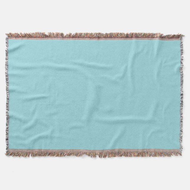 Cooling Waterspout Blue Solid Colour Print, Pastel Throw Blanket (Front)
