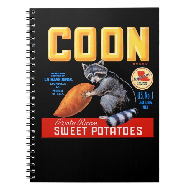 Coon Brand Sweet Potatoes Spiral Notebook (Front)