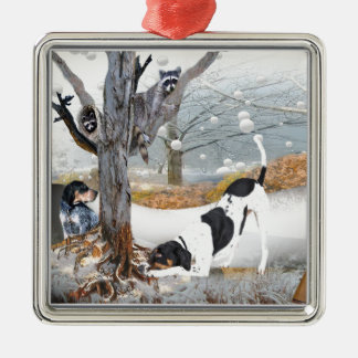 Coon Dog Hunt Metal Tree Decoration