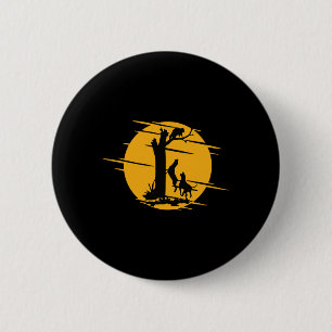 Coon Hound Dog Treeing A Racoon Howling - Fun Coo 6 Cm Round Badge