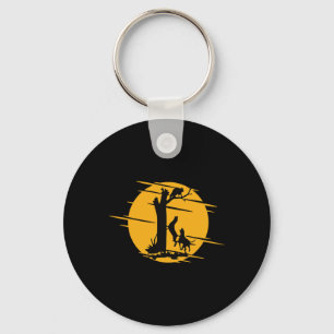 Coon Hound Dog Treeing A Racoon Howling - Fun Coo Key Ring