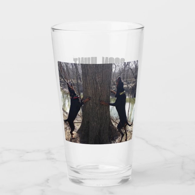 Coon Hunt With Black & Tans Glass Tumbler (Front)