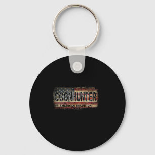 Coon Hunter American Flag Vintage Style Coon Hunti Key Ring